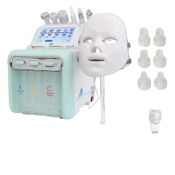 Hydro Dermabrasion -kasvohoitokone, syväpuhdistus, ihon nuorentaminen,7in1 Vihreä