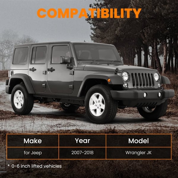 Justerbar sporstang, stål, øje til øje længde 990-1070mm, 10mm vægtykkelse, til Jeep Wrangler JK 2007-2018