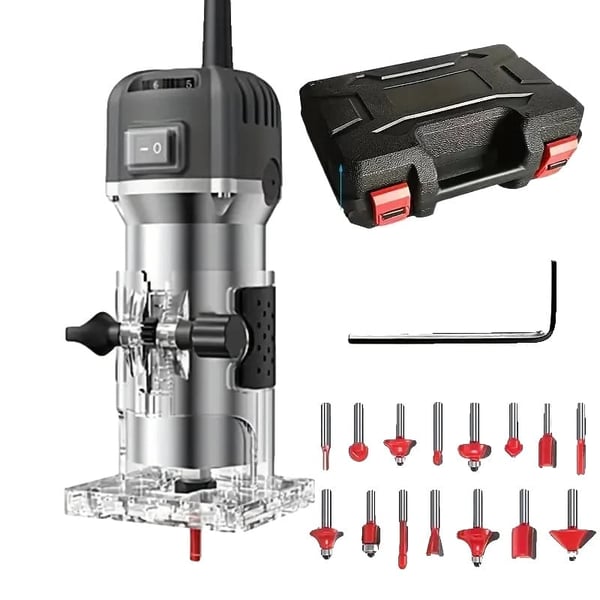 Tømrerfræsemaskine, 800W effekt, 33000 RPM hastighed,EU stik