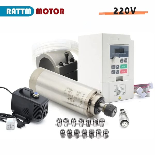 CNC Fræsemaskine Spindelmotor, Vandkølet,Hele sæt 220V