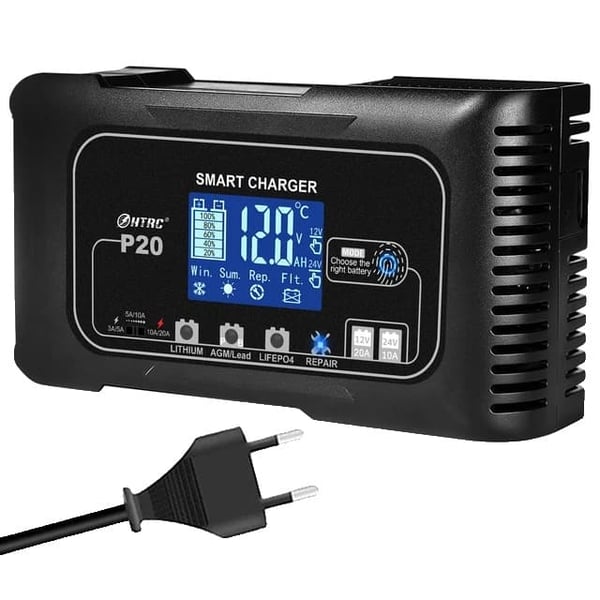 Batterioplader, Fuldt Automatisk, Smart Puls Reparation, 20A-EU stik