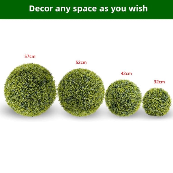 Kunstig Plante Topiary Bold, Dekorativ Grønery, Alsidig Hængende Design,2stk 42cm, Grøn