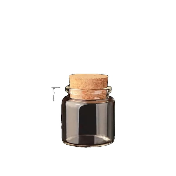 Glasflasker med kork, klart gennemsigtigt design, miljøvenligt materiale,50 ml