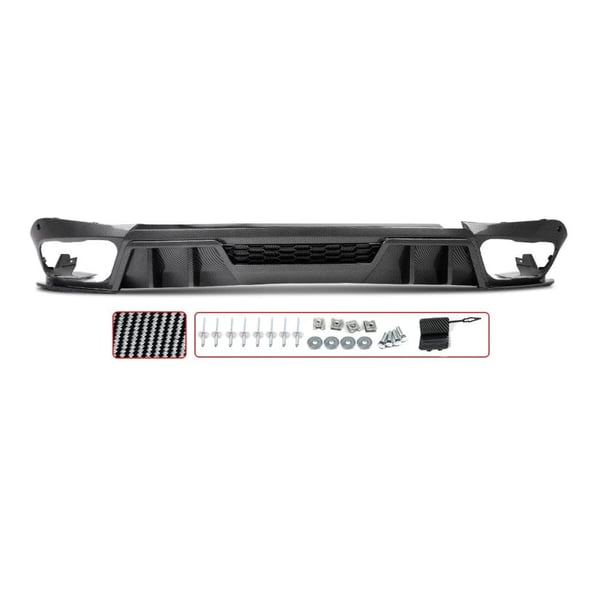 Bageste kofanger diffuser, forbedrer aerodynamik, holdbar ABS-plastik,kulstoflook