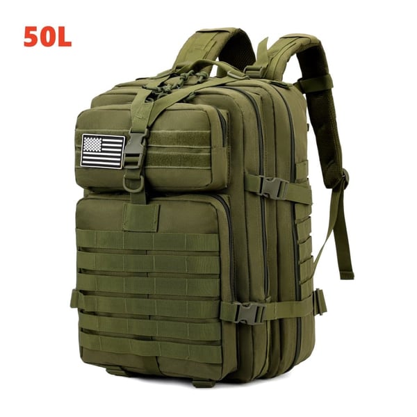 Ulkoilureppu, vedenkestävä, USB-latausportti,50L Vihreä