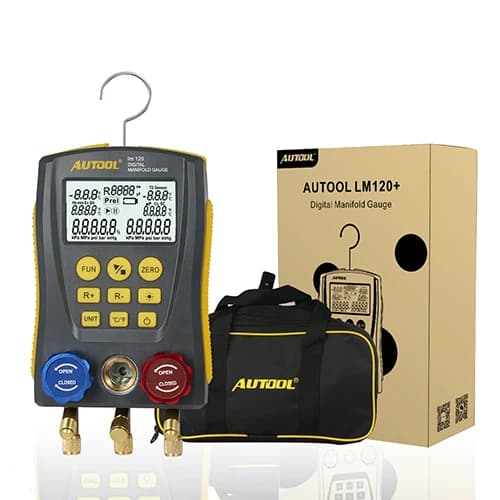 Digital manifoldmåler, Bluetooth-forbindelse, tryk- og vakuumtester,LM120 1