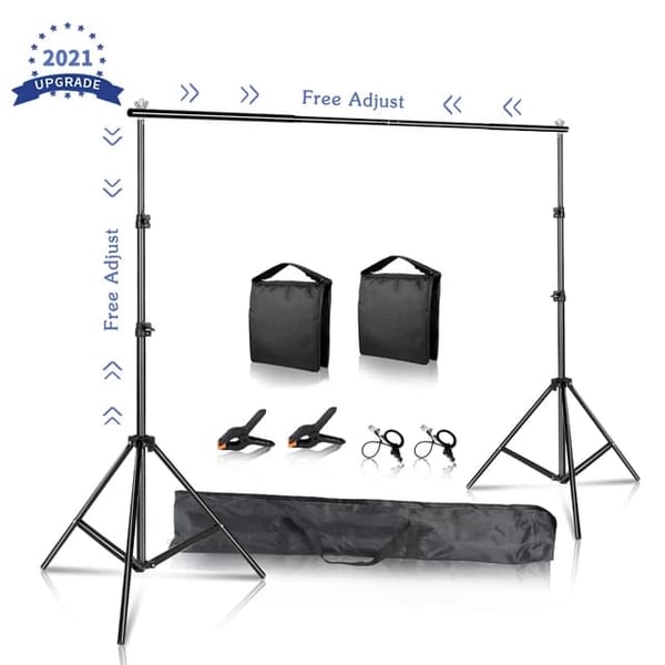 Foto Studio Baggrundstativ, Justerbar Højde, Bærbar Transporttaske, 2Mx3M, Ny Fleksibel Sandsæk