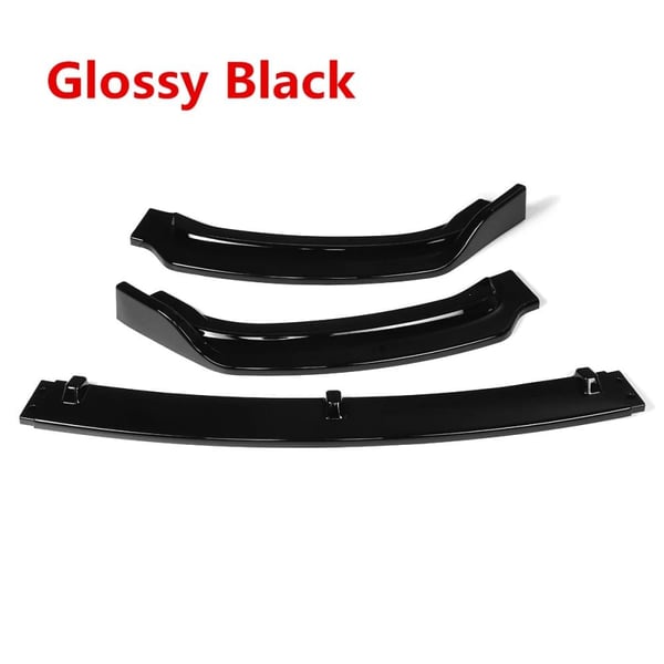 Front Bumper Lip Body Kit Spoiler, Forbedrer Udseendet, Beskytter Bumper,Glansfuld Sort