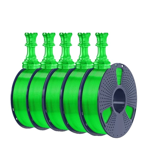 3D Filament, 1,75 mm, Miljøvenlig, 1 KG,PETG Klar grøn 3D Filament, 1,75 mm, Miljøvenlig, 1 KG,PETG Klar grøn