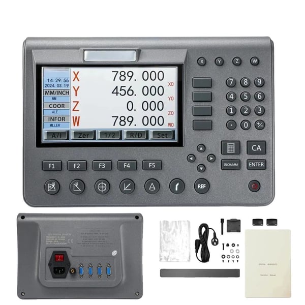 4-akselinen LCD DRO, 5um korkea tarkkuus, AC100V-240V syöttö,Vain 4 akselin LCD DRO