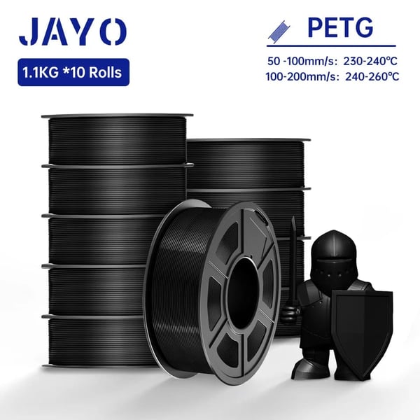 3D-printer filament, ABS hvid 10KG, PETG sort 11KG,PETG Sort 11KG