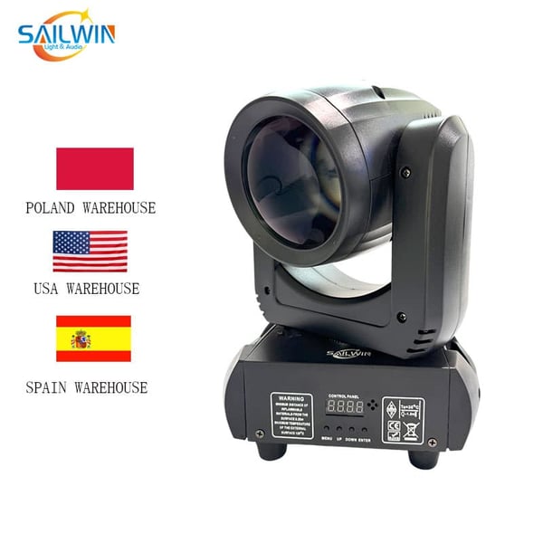 LED Moving Head Light, 150W Strømforbrug, Dimensioner 23,5x16x33 cm, Vægt 6 kg, 12 Kontrolkanaler, RGBW 4-i-1 Lyskilde