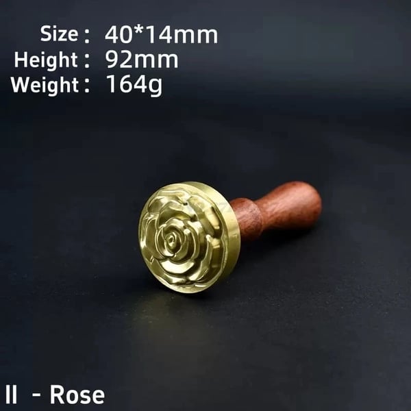 Voksseglsstempel, 40*14mm størrelse, rosen-konkav design,GZZ249-08