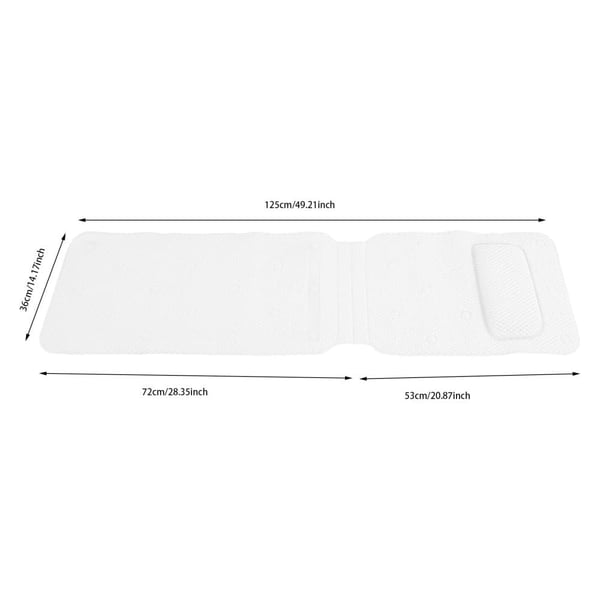 Kylpyammeen matto, ergonominen tyyny, hengittävä verkkoasu,VALKOINEN