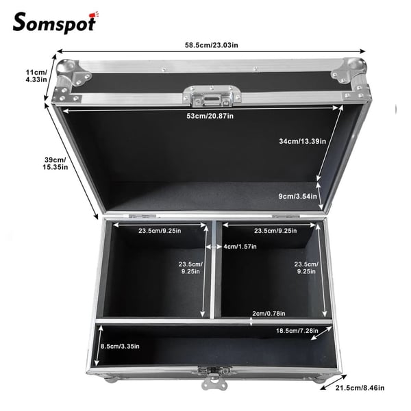 Flight Case, Kompatibel med 750W Spark Maskiner, Holdbar og Letvægtig,sort