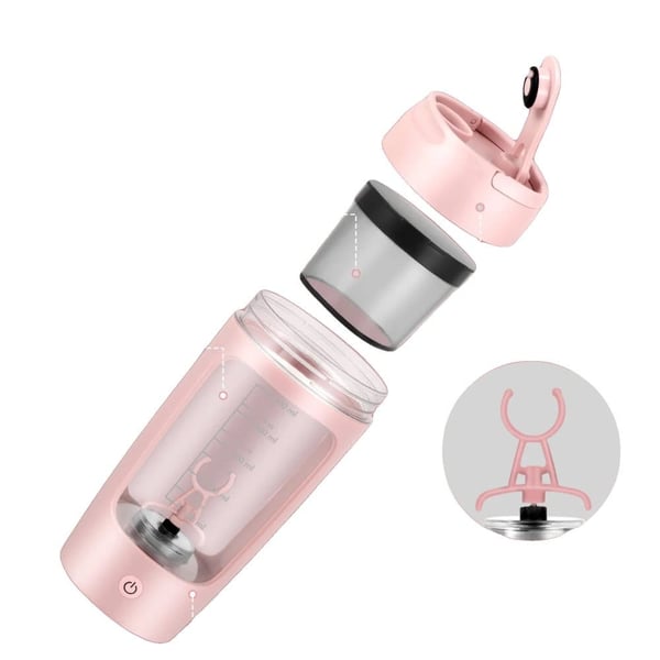 Shakerkop, USB-C genopladelig, automatisk blanding,Pink