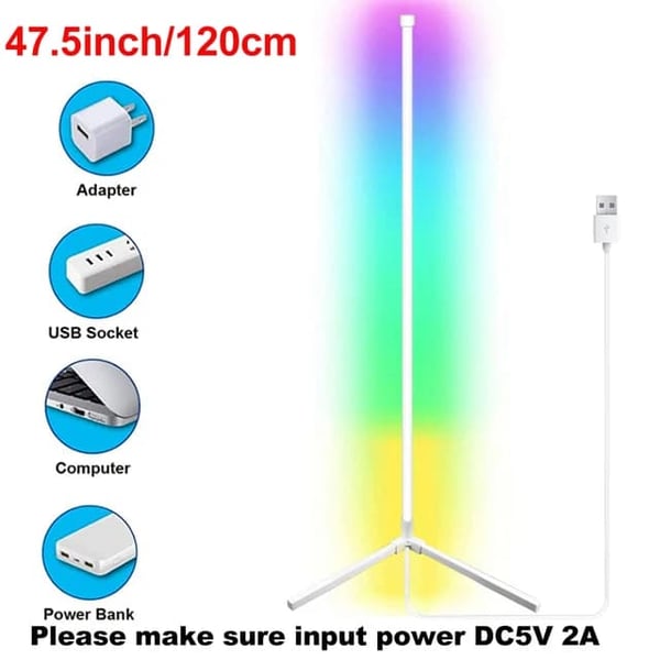 Kulmalattialamppu, älykäs Tuya-integrointi, himmennettävä RGB LED-valaistus, L-tyyppi Valkoinen 120CM, Bluetooth-versio