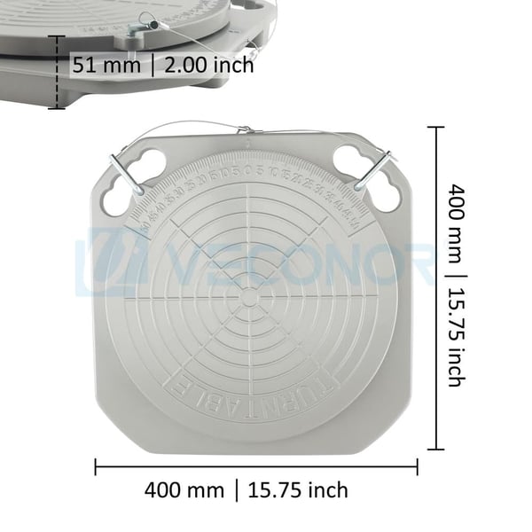 Hjuljusteringssystem, 4 tons belastningsevne, op til 50 graders rotation, holdbar metal konstruktion