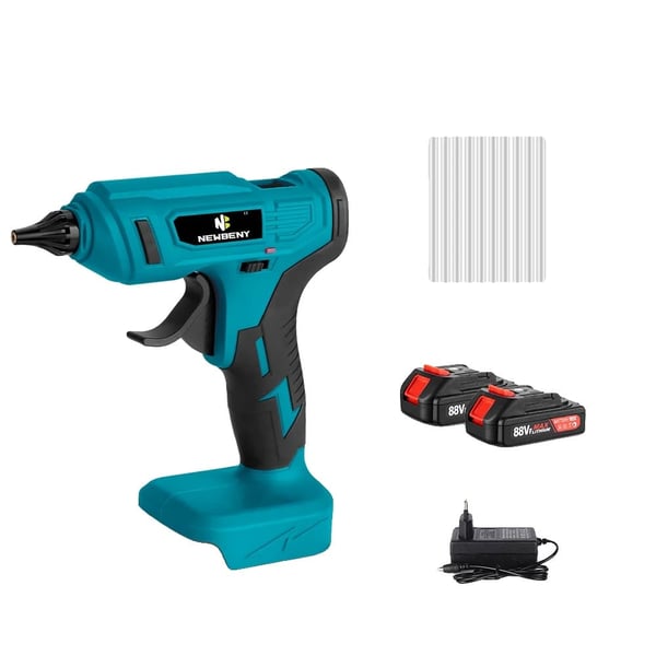 Hot Melt Lim Gun, 100W Effekt, Hurtig Opvarmning,2xBatteri Sæt