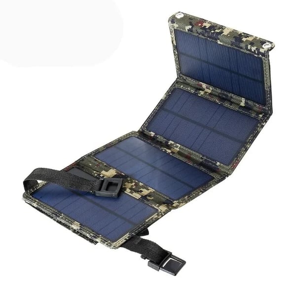 Solcelleoplader, Bærbart Design, Høj Effektivitet,20W Camouflage
