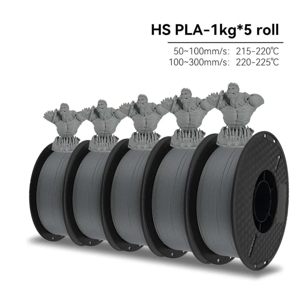 3D-printer filament, høj hastighed, præcisionsprint,5kg HS-PLA Grå