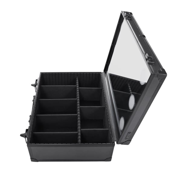 LED kosmetisk makeupetui, justerbar lysstyrke, stor opbevaringskapacitet,L