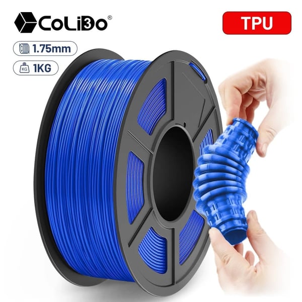 TPU Filament, 1,75 mm Diameter, 1 kg Vægt, Fleksibelt Materiale,BLÅ