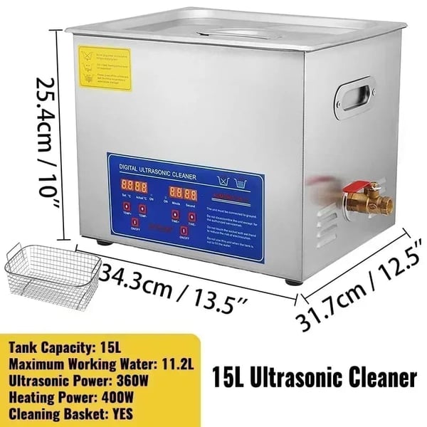 Ultralydsrenser, Kraftfuld Rengøringsydelse, Brugervenligt Design,15L-360W