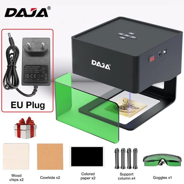 Lasergraver, 80x80mm Arbejdsområde, USB- og Bluetooth-forbindelse,DJ6 (EU stik)