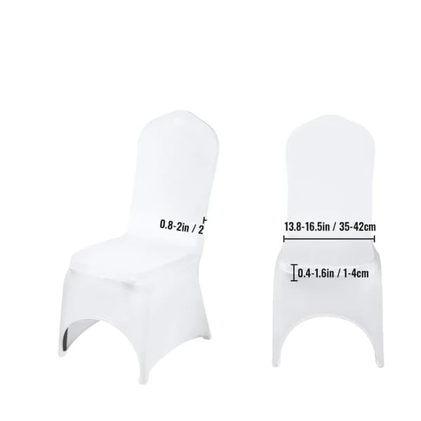 Tuolipeitteet, Korkea joustavuus, Konepestävä, Arch-Front White, 100 kpl Tuolipeitteet, Korkea joustavuus, Konepestävä, Arch-Front White, 100 kpl