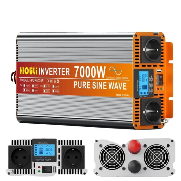 Ren sinusvågsomvandlare, flera skyddsfunktioner, Toppeffekt 7000W-12V