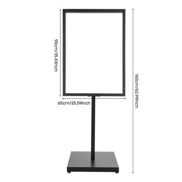 Billboard Display Stand, Justerbar Højde, Holdbar Jernkonstruktion,sort
