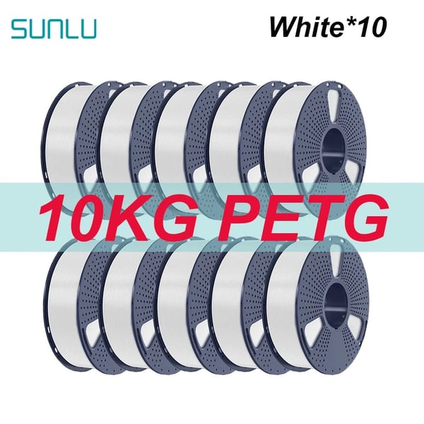 3D-printfilament, høj sejhed, fremragende lagadhæsion,-PETG-Hvid-10kg
