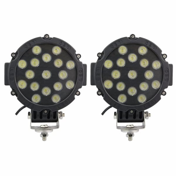 LED Arbejdslampe, 51W Lysstyrke, Holdbart Aluminiumhus,Sort Plet