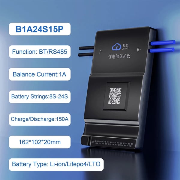 Smart BMS, 1A/2A Aktiv Balance, 100A/200A Opladnings/afladningsstrøm,B1A24S15P