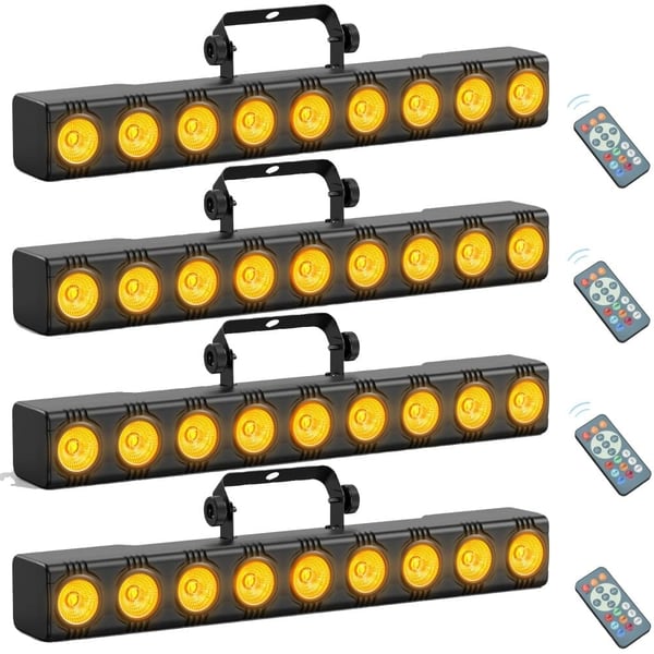 Scenebelysningseffekt, 9 stk. RGBW LED-lys, flere kontrolmuligheder,EU stik, 4PCS
