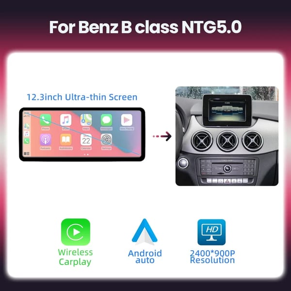 Bil Multimedia Radio, 12.3 Skærmstørrelse, Kompatibel med Mercedes Benz B Klasse W245 W246 2011-2018,Otte Core-a, NTG 5.0