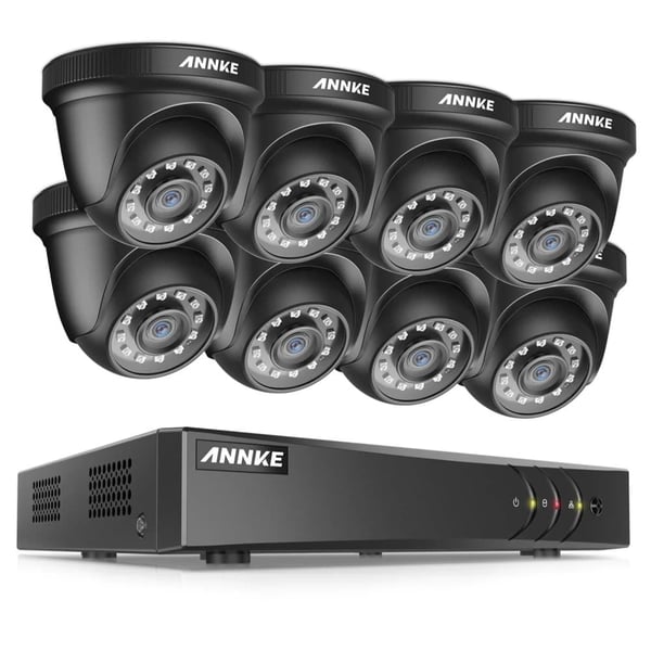 ANNKE Sikkerhedssystem, 2MP Opløsning, 8CH Indgang, HD Video Komprimering,DW81KD-58BL, 1T1T