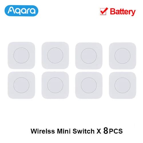 Aqara Langaton Kytkin, Zigbee-ohjaus, Kompakti Muotoilu,8 kpl langatonta kytkintä