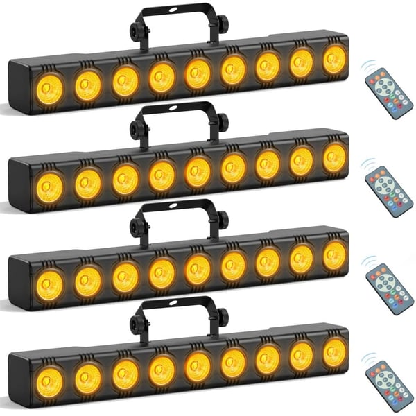 Scenebelysningseffekt, 9 stk. RGBW LED-lys, flere kontrolmuligheder,EU stik, 4PCS