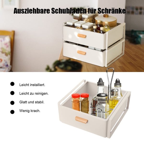Utrækkelig Opbevaringsorganisator, Robust Design, Nem Installation, Stille Glidning
