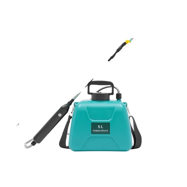 Batteridrevet sprøjte, 5L kapacitet, USB genopladelig, justerbar skulderrem,grøn