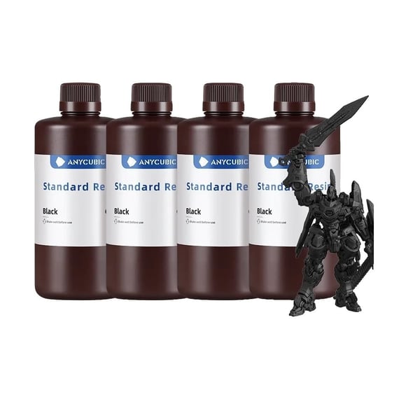 ANYCUBIC 4KG UV-harpiks, hærdningsbølgelængde 405 nm, høj viskositet 552 mpa.s,4kg Sort