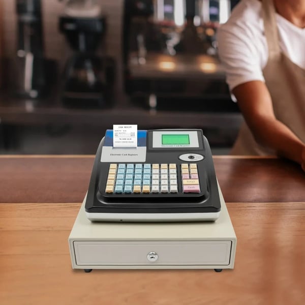 Elektronisk Kasseapparat, Dobbelt-Display, Pengeskuffe, Høj Kompatibilitet