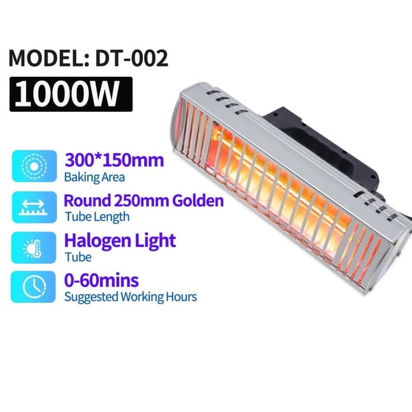 Infrarød Hærdelygte, Håndholdt Design, Alsidige Anvendelser,220V EU, DT-002 1000W