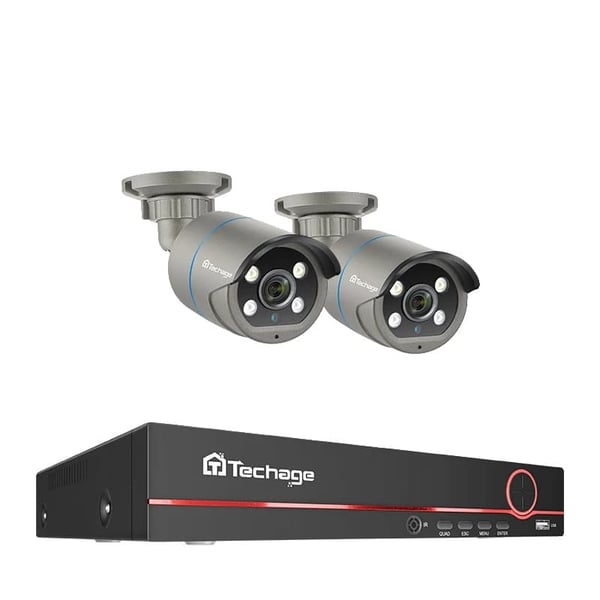 8CH NVR-system, H.265 videokompression, tovejrslyd,8CH NVR 2 Kameraer, 1T