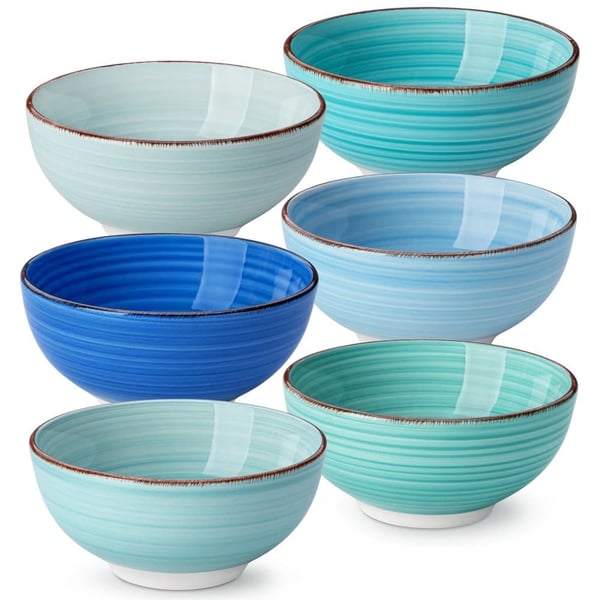 Porcelænskåle, Solidt Mønster, Miljøvenligt Materiale,820ML, Blå farve