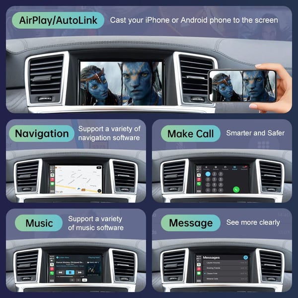 Trådløst CarPlay-system, Android Auto-kompatibilitet, flere medieformater,NTG4.5 4.7 sort, Ingen