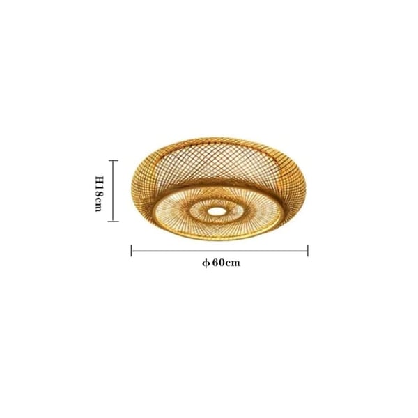 Pendellampe, Håndlavet Bambus, Blød Belysning,Loft 60cm, Ingen pære (E27)