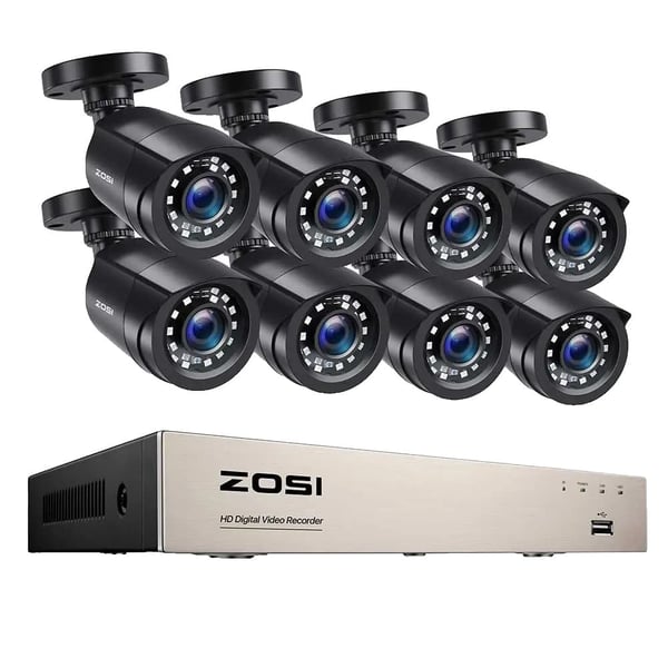 Hjemmesikkerhedssystem, 2MP opløsning, nattevisions teknologi,8CH DVR med 8 kameraer, 1T